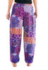 Peacock Print Smocked Waist Harem Pants