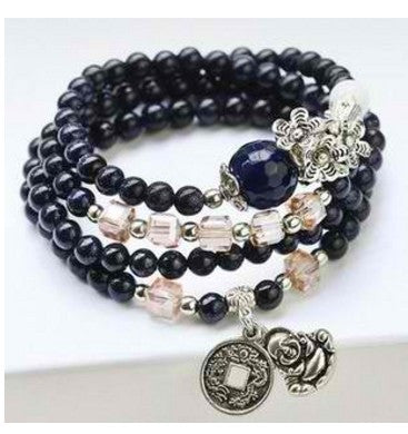 Crystal 4 Layers Stretch Bead Bracelet Meditation Jewelry