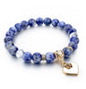 Heart Charm Boho Natural Stone Bracelet