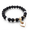 Heart Charm Boho Natural Stone Bracelet